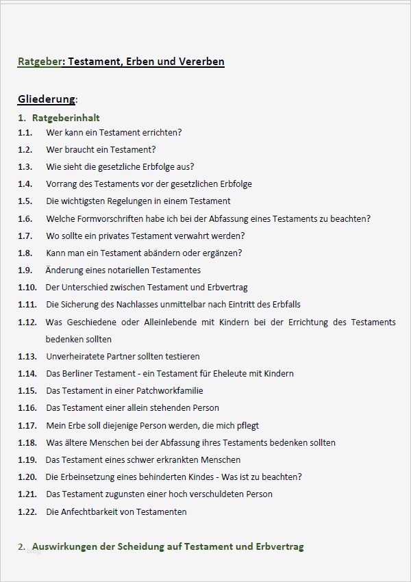 Vorlage Testament Ehepaar Kinderlos Genial Ratgeber Testament Erben Und Vererben sofort Download