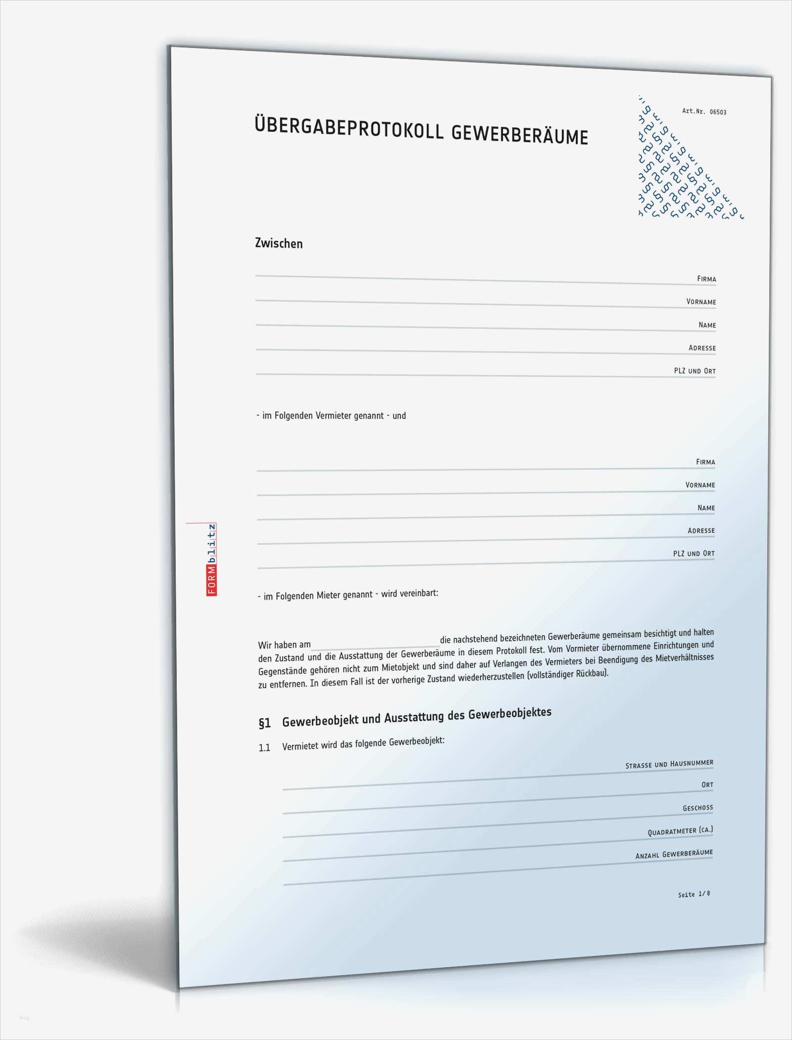 Vorlage übergabeprotokoll Best Of Übergabeprotokoll Gewerberäume
