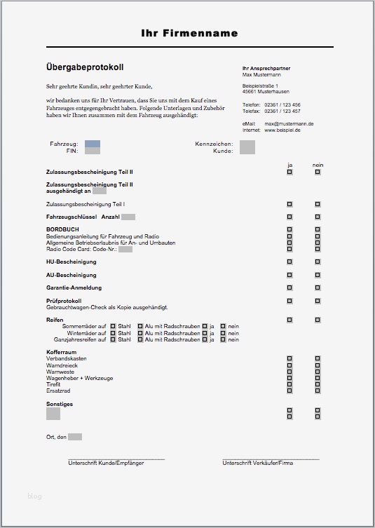 Vorlage übergabeprotokoll Wunderbar Dokumentvorlagen Für Automobilbranche