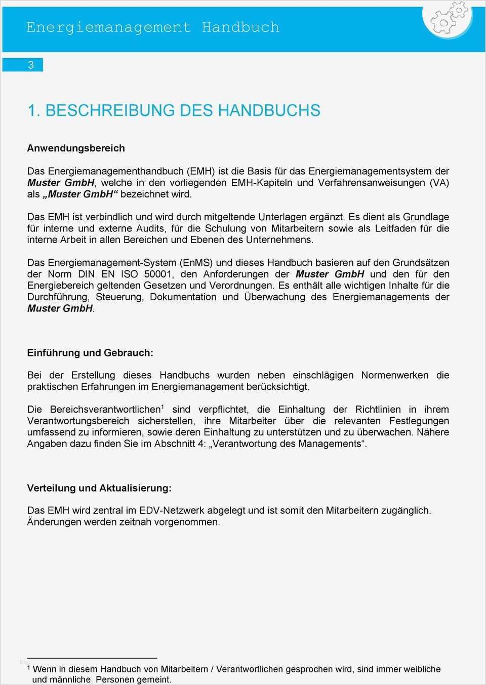 Vorlage Unterschriftenregelung Erstaunlich Energiemanagement Handbuch iso Leitfaden Für