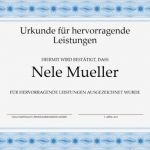 Vorlage Urkunde Zum Bearbeiten Erstaunlich Urkunde Für Hervorragende Leistungen Blau Fice Templates