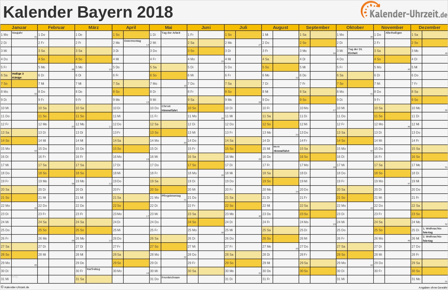 Vorlage Urlaubsplanung Bewundernswert Feiertage 2018 Bayern Kalender