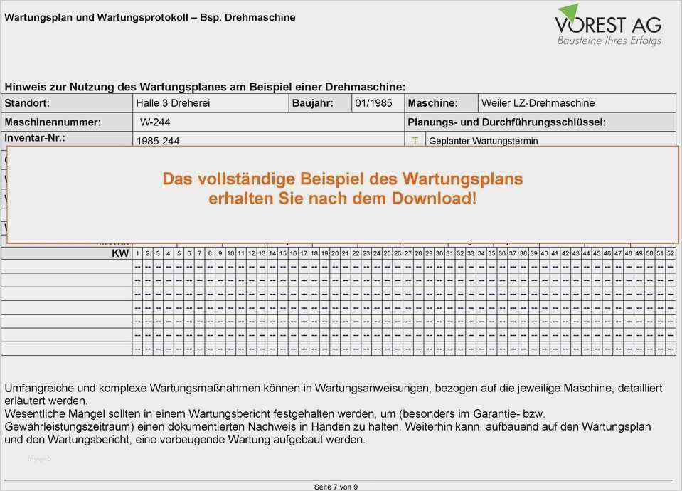 Vorlage Wartungsplan Maschinen Erstaunlich Erfreut Auto Wartungsplan Vorlage Zeitgenössisch