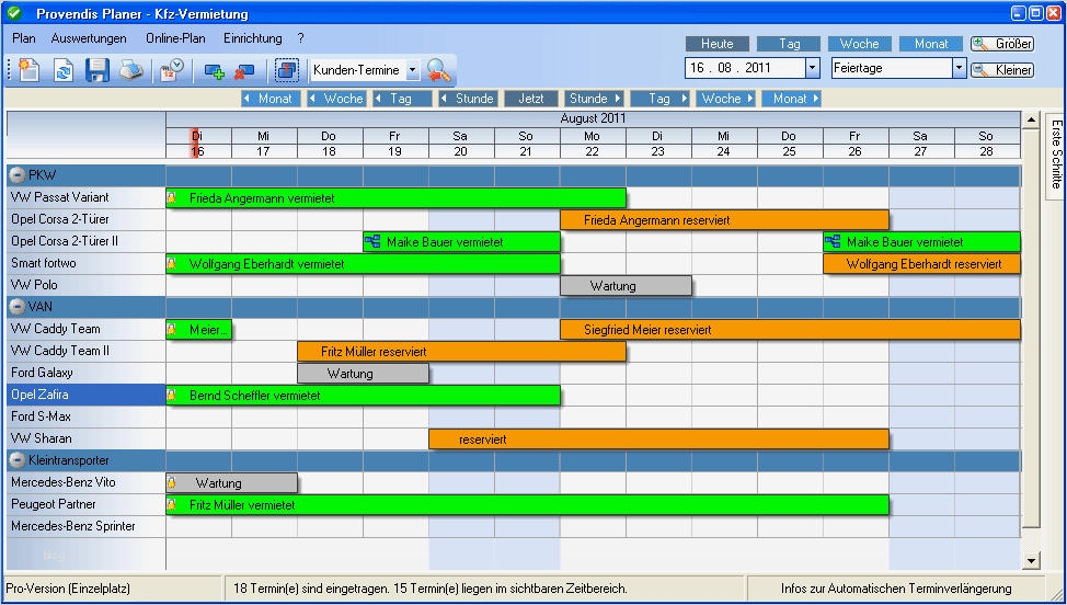 Vorlage Wartungsplan Maschinen Inspiration Vermietung Und Verleih Provendis software