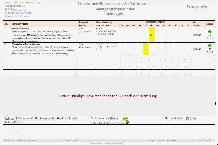 Vorlage Wartungsplan Maschinen Süß Wolfgang Nielsch Qualitätsmanagement Beratung