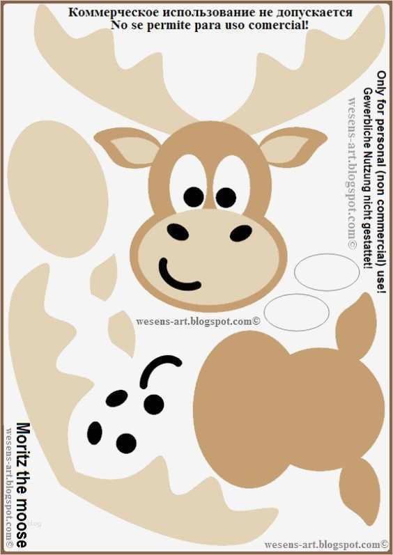 Vorlage Weihnachtsmann tonkarton Best Of Moritz the Moose Template Wesens Art