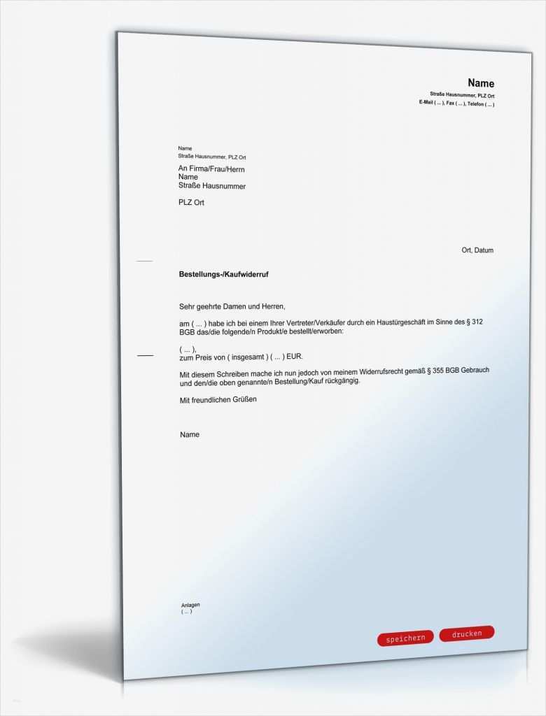 Vorlage Widerruf Großartig Widerruf Haustürgeschäft Muster Vorlage Zum Download