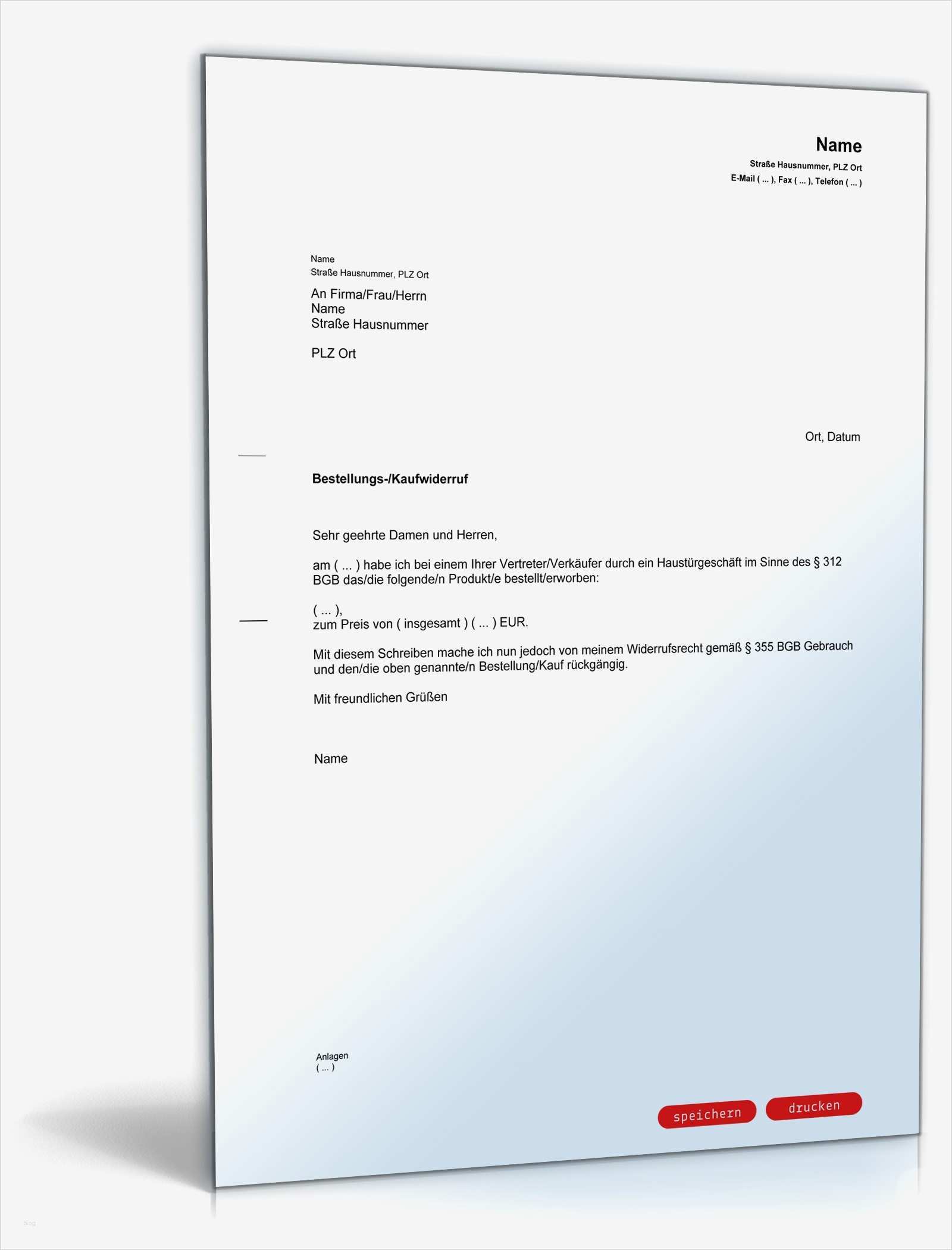 Vorlage Widerruf Großartig Widerruf Haustürgeschäft Muster Vorlage Zum Download