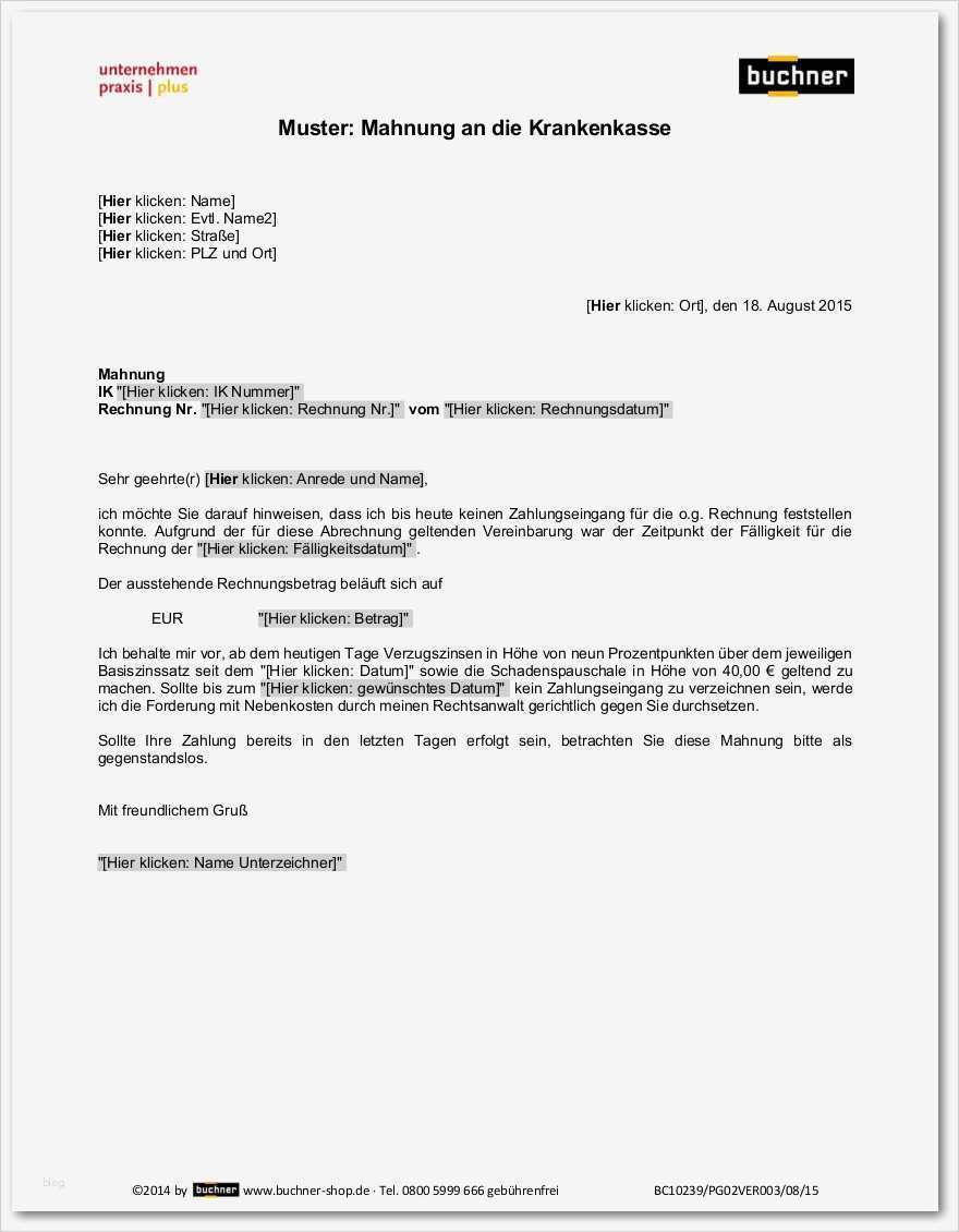 Vorlage Widerspruch Krankenkasse Schön Muster Mahnung An Krankenkasse Praxisbedarf Shop