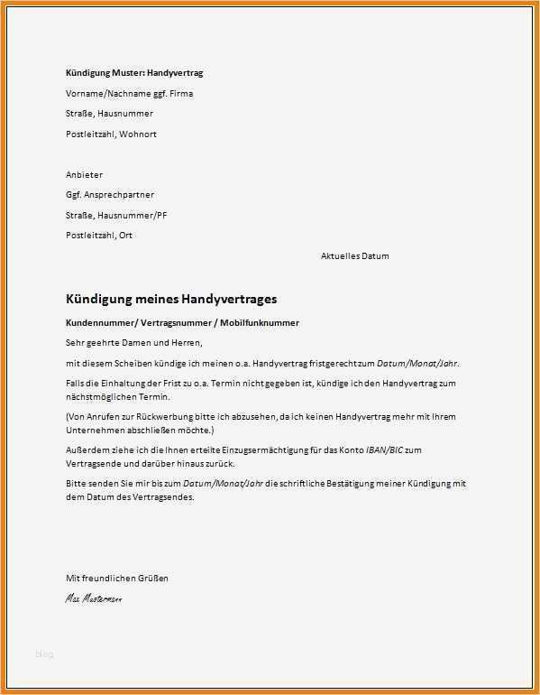 Vorlage Wohnungskündigung Großartig 8 Wohnungskündigung Vorlage