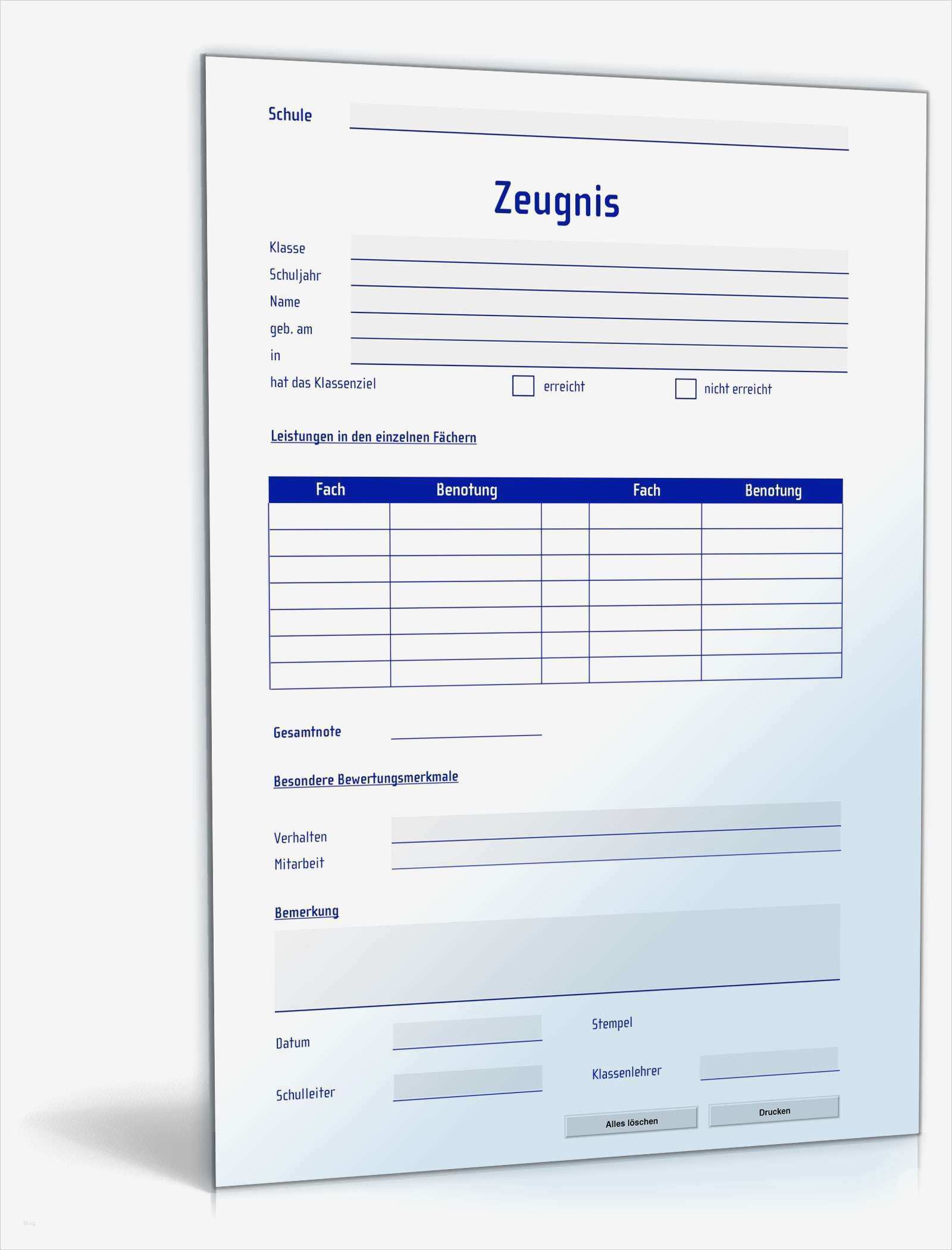 Vorlage Zeugnis Cool Zeugnis Schule Ausbildung Vorlage Zum Download