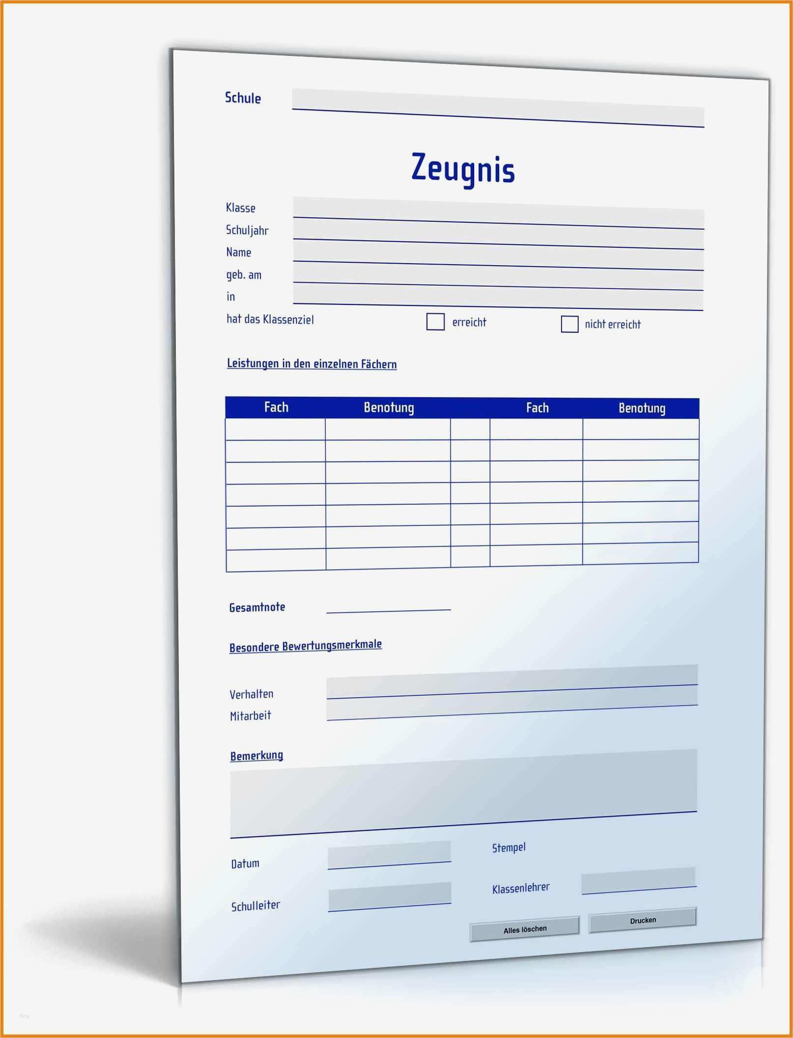 Vorlage Zeugnis Schönste 14 Zeugnis Vorlage