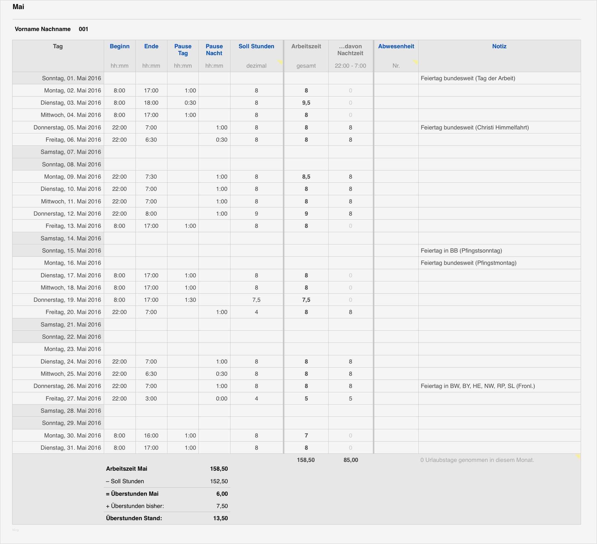 Vorlage Zur Dokumentation Der Täglichen Arbeitszeit Excel Erstaunlich Numbers Vorlage Zeiterfassung 2016 Arbeitszeitnachweis Mit