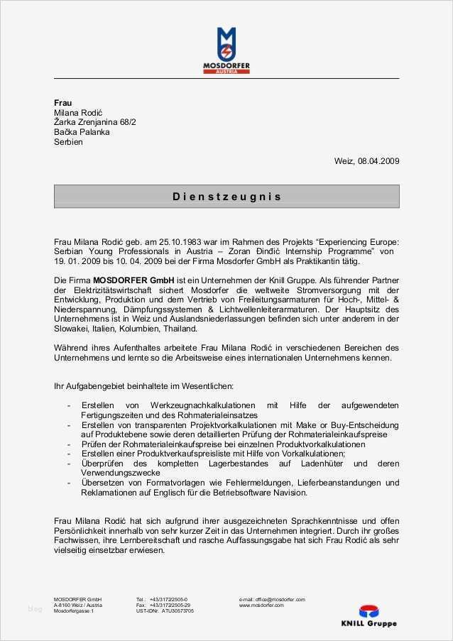 Vorlage Zwischenzeugnis Bewundernswert Dienstzeugnis Rodic Milana Deutsch