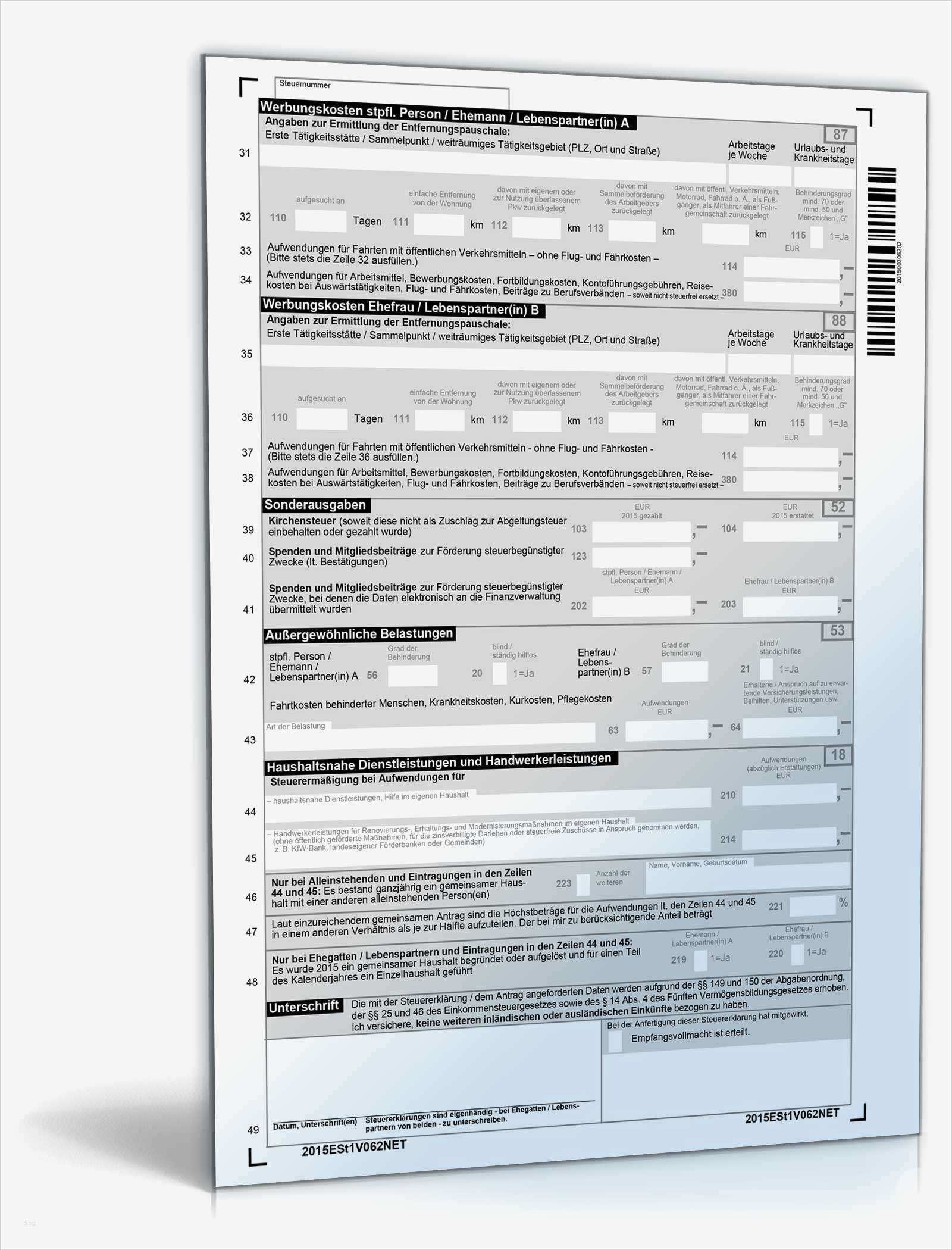 Vorlagen Einkommensteuererklärung 2016 Angenehm Vereinfachte Einkommensteuererklärung 2015