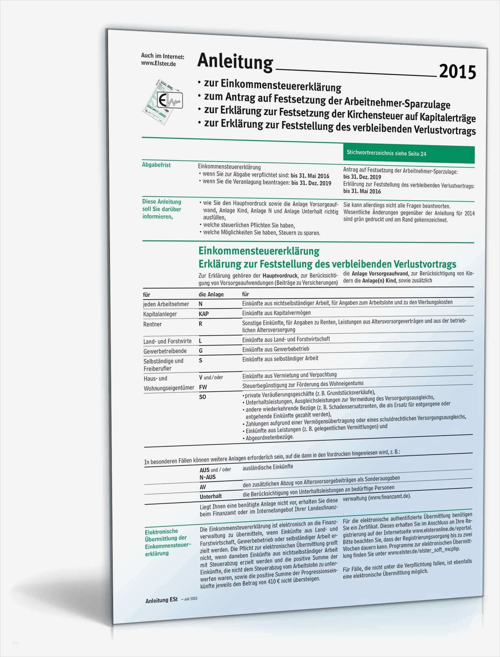 Vorlagen Einkommensteuererklärung 2016 Inspiration Anleitung Einkommensteuererklärung 2016