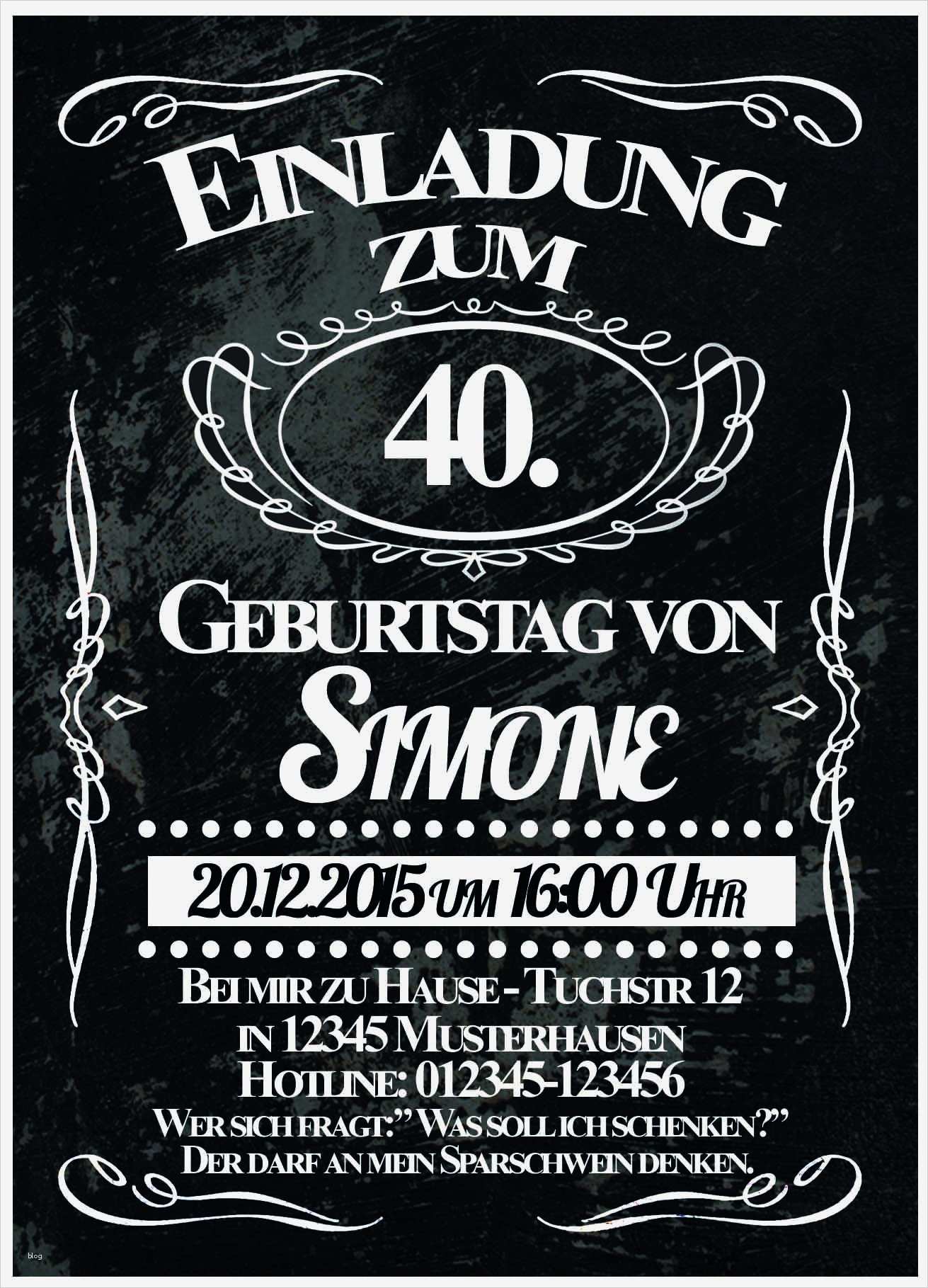 Vorlagen Einladung Zum 50 Geburtstag Elegant Einladungskarten 40 Geburtstag