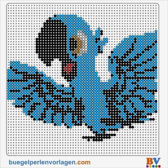 Vorlagen Für Bügelperlen Luxus Rio Blu Bügelperlen Vorlage Perler Bead Pattern