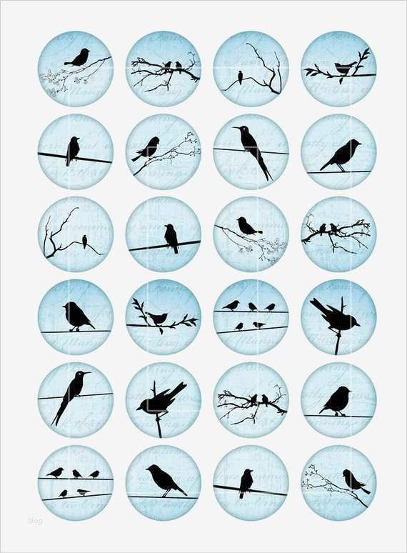 Vorlagen Für Cabochons Elegant Blue Bird Silhouettes 1313 25mm 1 15 Images De