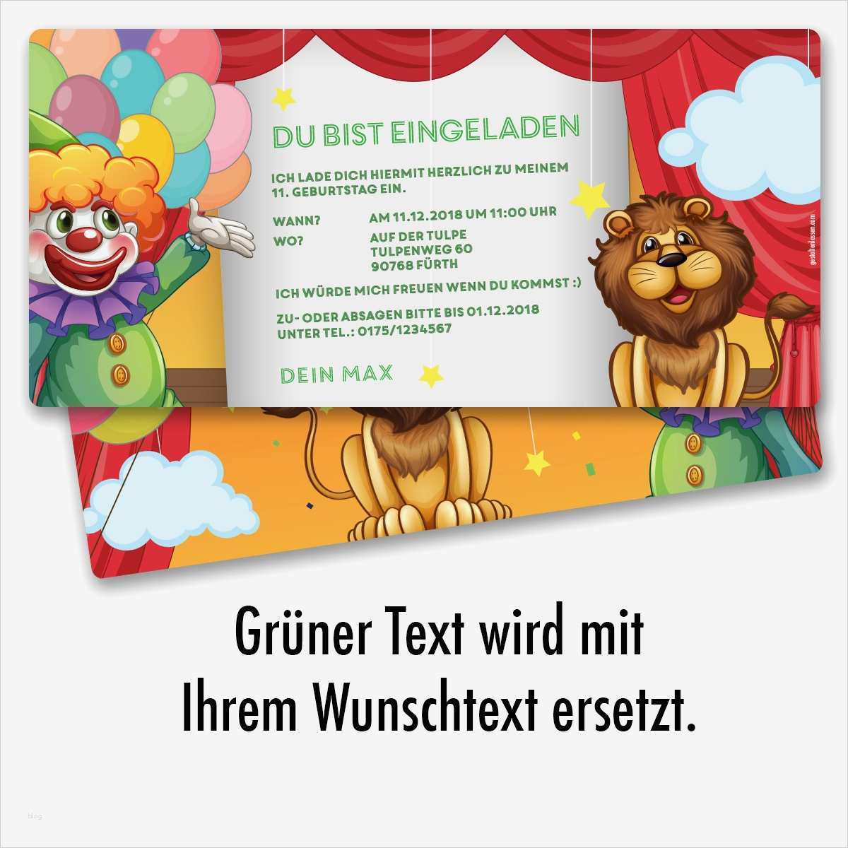 Vorlagen Für Einladungen Genial Einladung Zum Geburtstag Zirkus Clown Karte