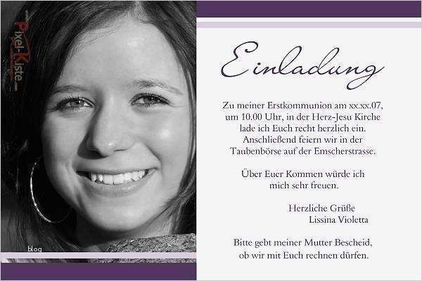 Vorlagen Für Konfirmationseinladungen Inspiration Einladungen Kommunion Konfirmation