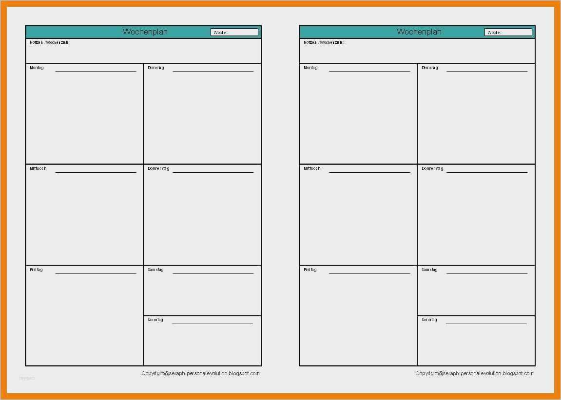 Vorlagen Für Tagesberichte Elegant tolle Ein Wochenplaner Vorlage Bilder Bilder Für Das
