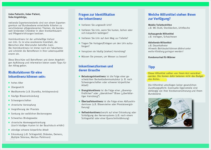 Vorlagen Inkontinenz Proben Genial Gemütlich Informationsbroschüre Vorlage Fotos