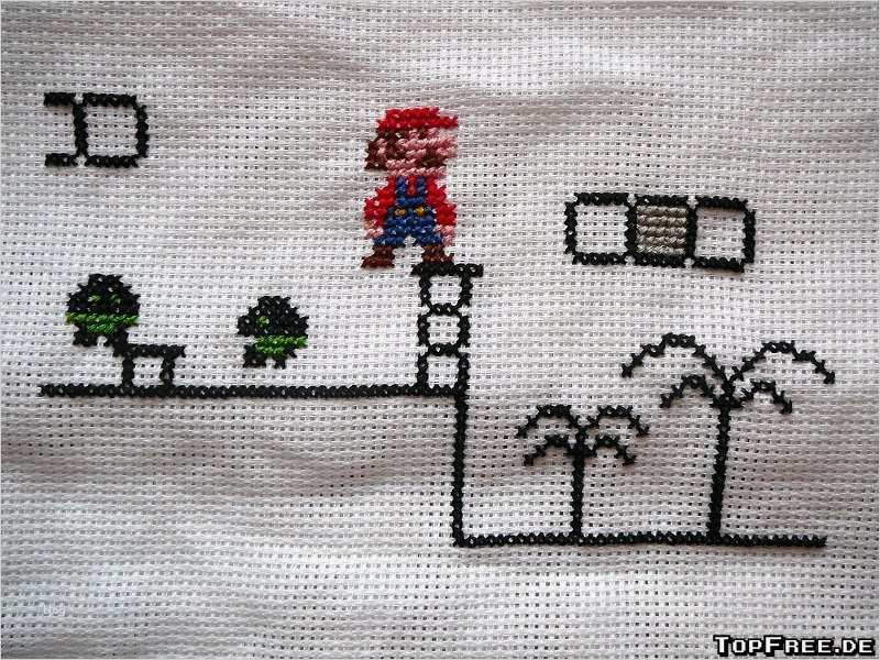 Vorlagen Kreuzstich Cool Super Mario Stickerei