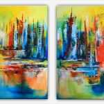 Wandmotive Selber Malen Vorlagen Gut Himmelsleitern Abstrakte Malerei Rot Blau Gelb