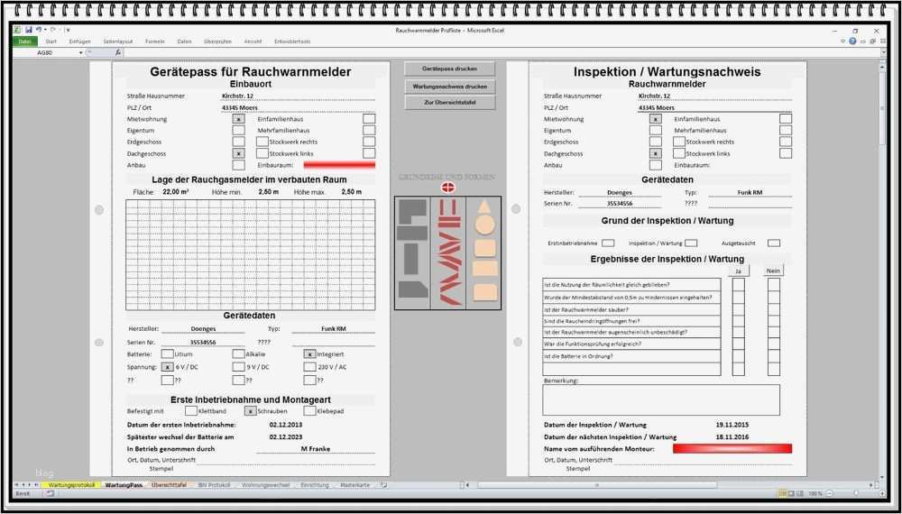 Wartungsprotokoll Rauchmelder Vorlage Cool Wartungsprotokoll Rauchmelder Rwm Prüfprotokoll