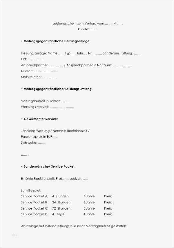 Wartungsprotokoll Vorlage Genial Wartungsvertrag Heizung Muster Zum Download