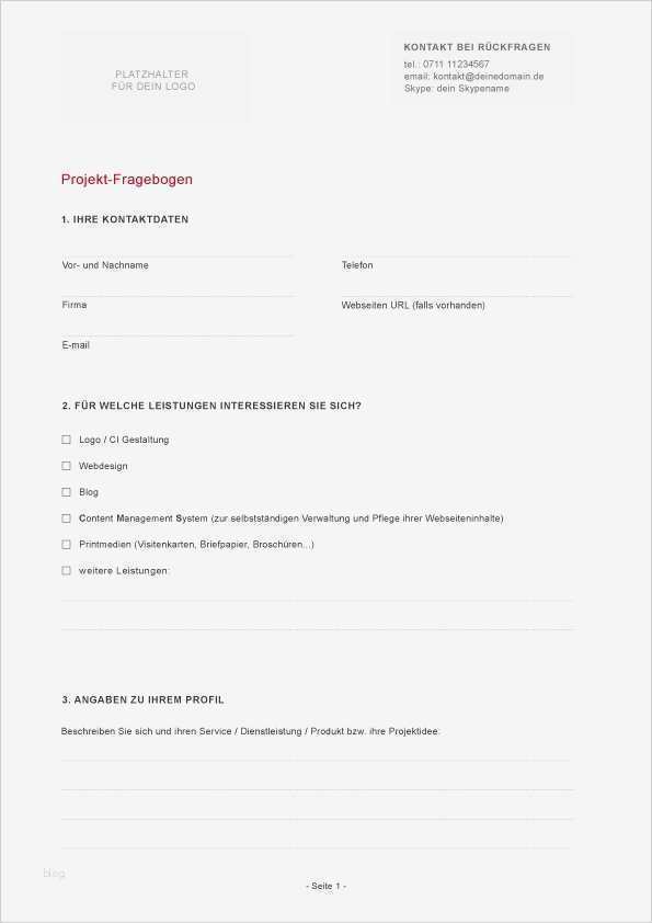 Webdesign Angebot Vorlage Einzigartig Projekt Fragebogen Für Webdesigner Zum En – Elmastudio