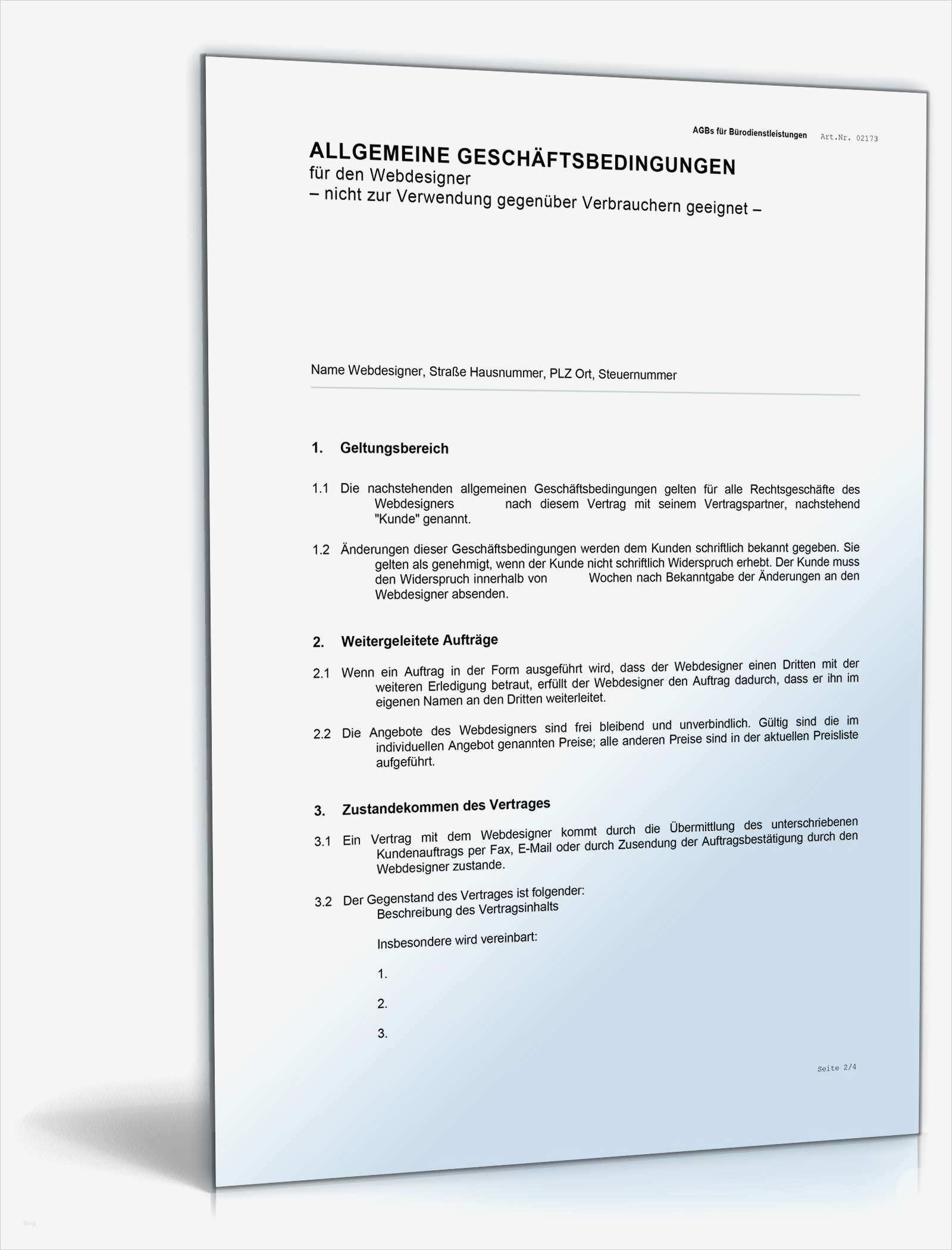 Webdesign Angebot Vorlage Luxus Agb Webdesign