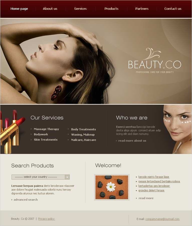 Website Vorlage Angenehm Website Vorlage Für Schönheitssalon