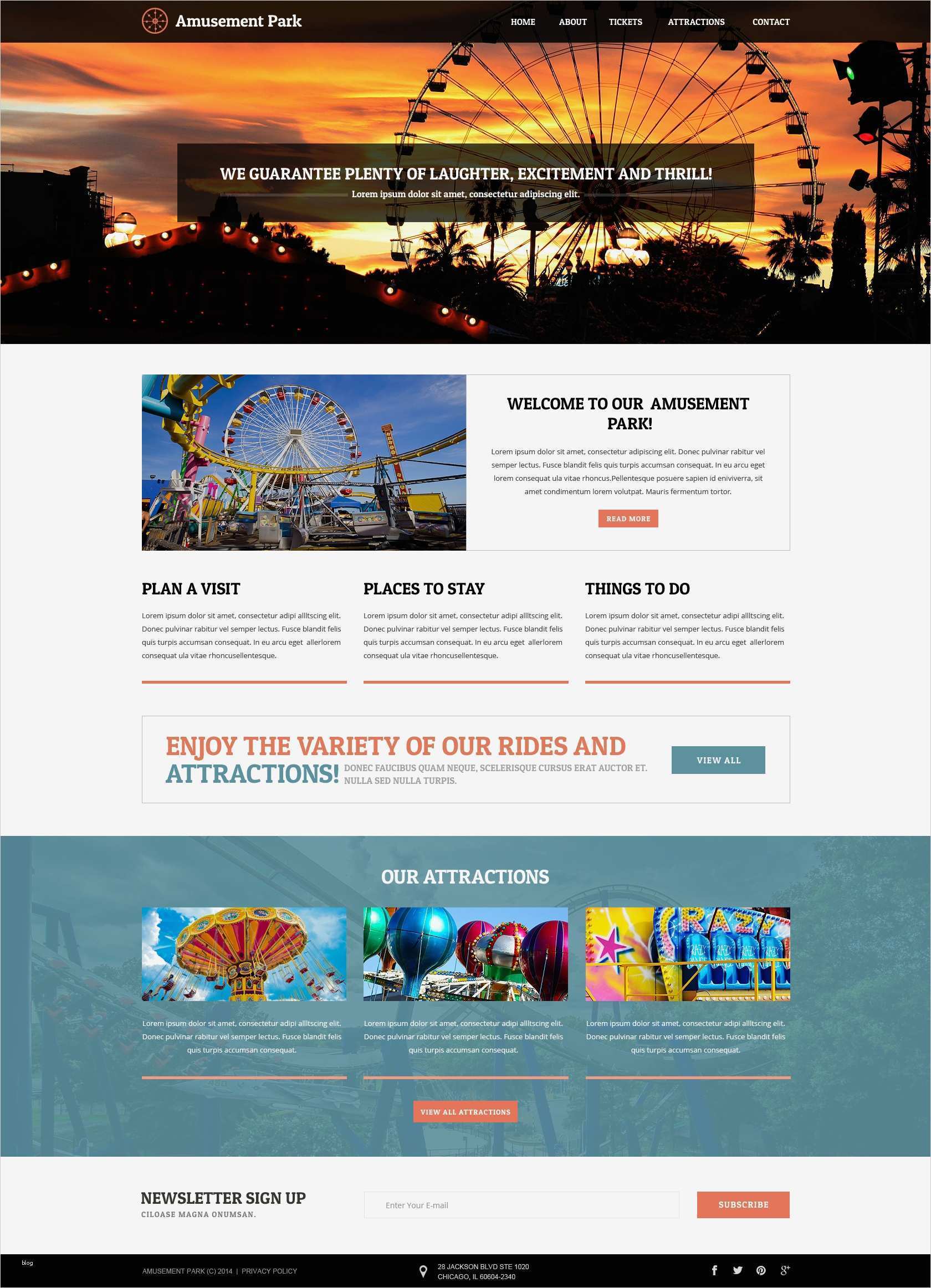 Website Vorlage Bewundernswert Website Vorlage Für Vergnügungspark