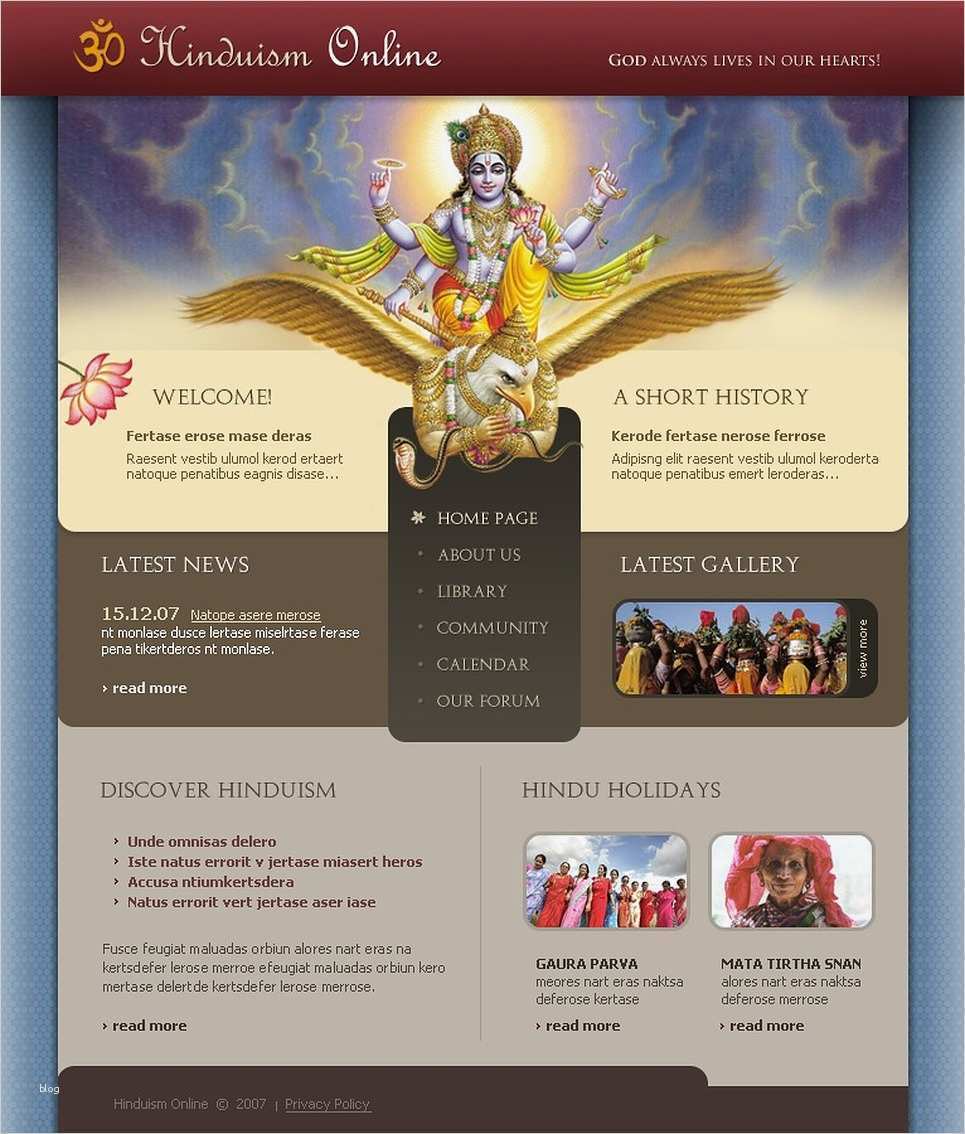 Website Vorlage Elegant Website Vorlage Für Hinduismus