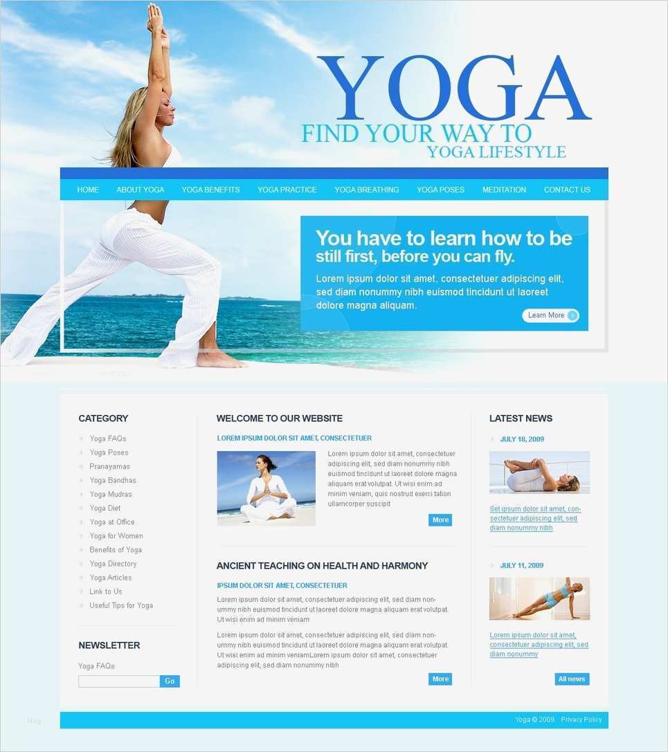 Website Vorlage Erstaunlich Website Vorlage Für Yoga