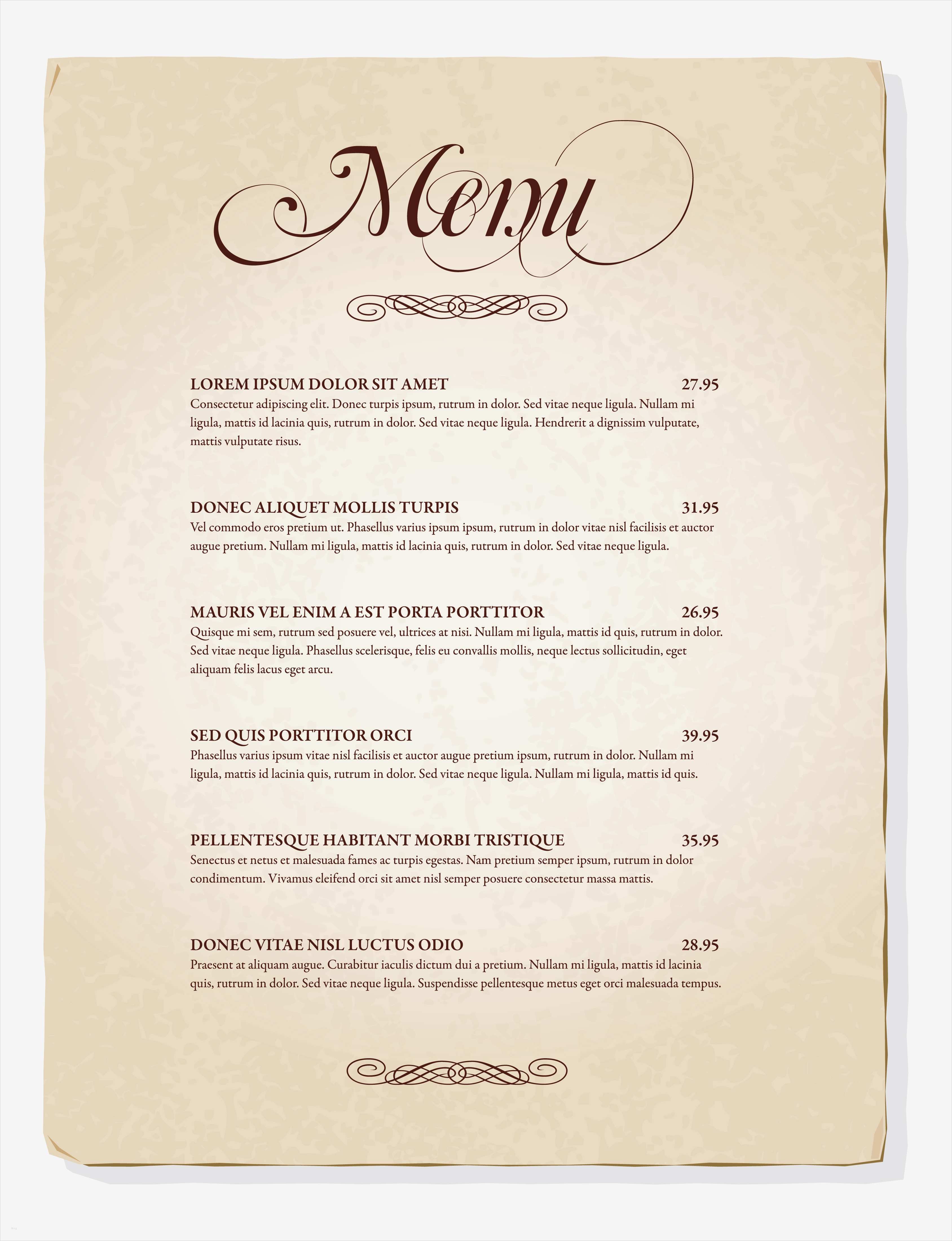 Weihnachtliche Speisekarte Vorlage Cool Die Speisekarte Visitenkarte Eines Restaurants