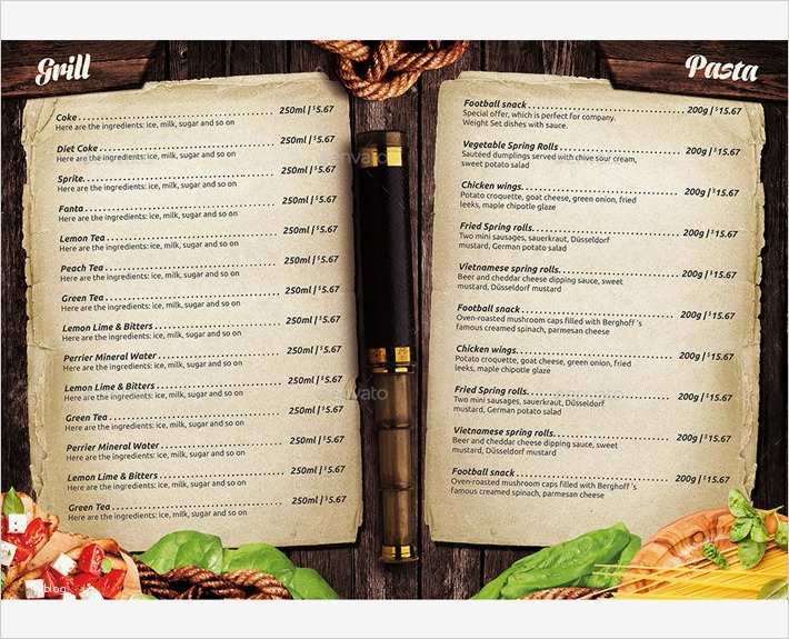 Weihnachtliche Speisekarte Vorlage Wunderbar Pescado Speisekarte Für Fisch Und Seafoodrestaurants