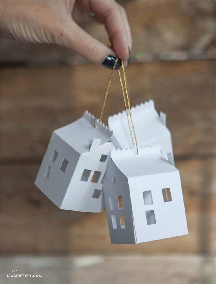 Weihnachtsdorf Basteln Vorlagen Gut Diy Paper House Christmas ornament