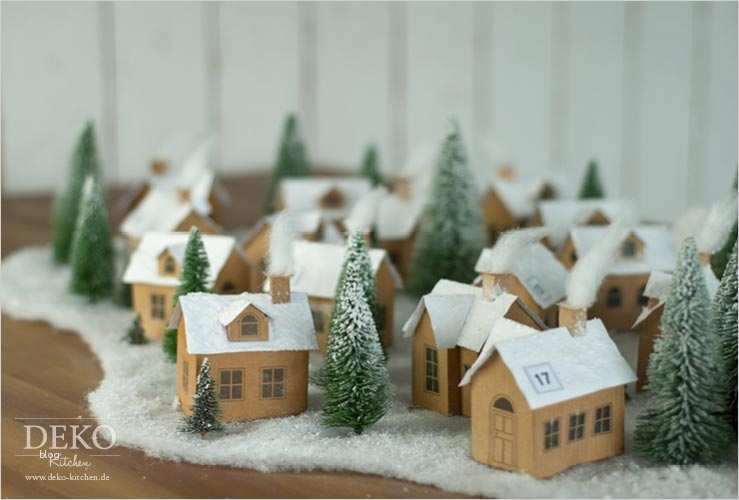 Weihnachtsdorf Basteln Vorlagen Süß Diy Hübscher Adventskalender Aus Kleinem Papier