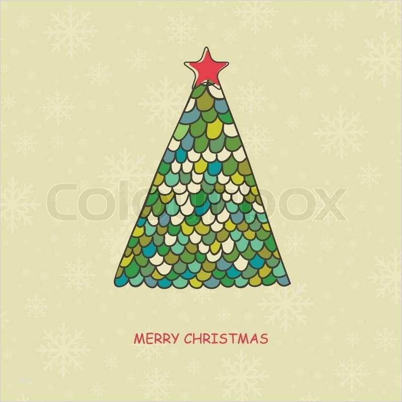 Weihnachtskarte Tannenbaum Vorlage Schön Weihnachtskarte Mit Aquarell Gemalt Tannenbaum Mit Bunten