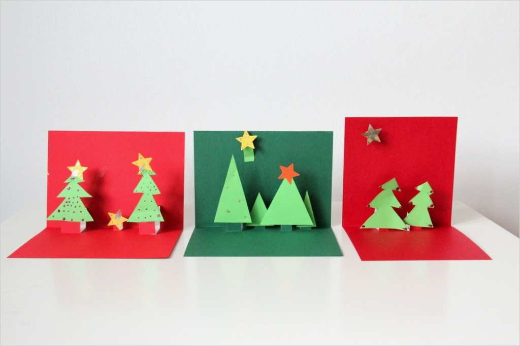 Weihnachtskarten Basteln Mit Kindern Vorlagen Neu Selbstgemachte Weihnachtskarten In 3d