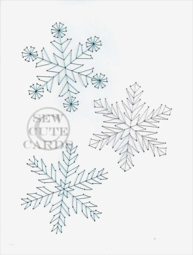 Weihnachtskarten Sticken Vorlagen Erstaunlich Snowflakes Card From Sew Cute Cards