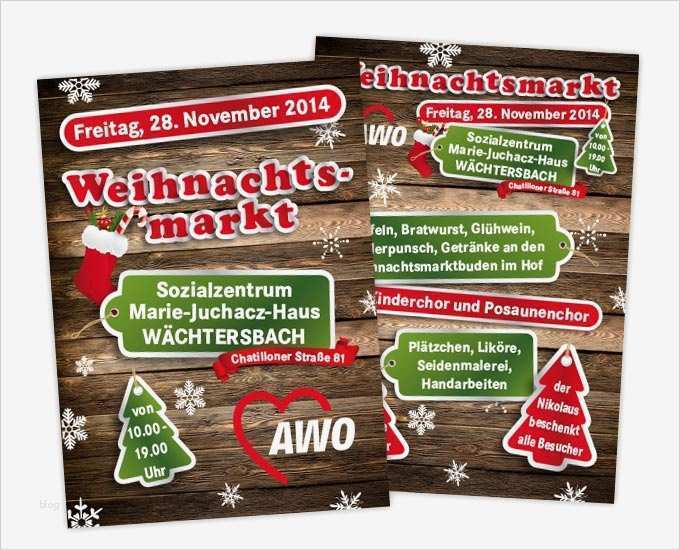 Weihnachtsmarkt Flyer Vorlage Elegant Printdesign In Wächtersbach Gelnhausen Brachttal