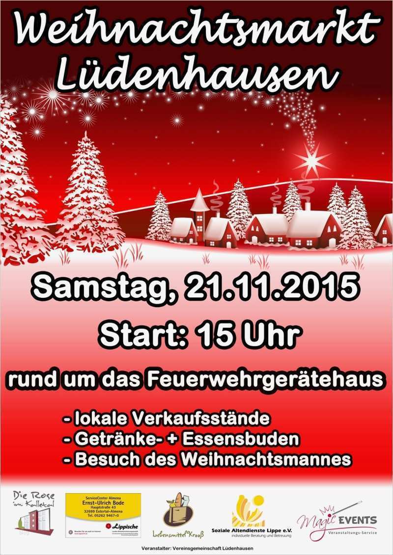 Weihnachtsmarkt Flyer Vorlage Wunderbar Weihnachtsmarkt In Lüdenhausen