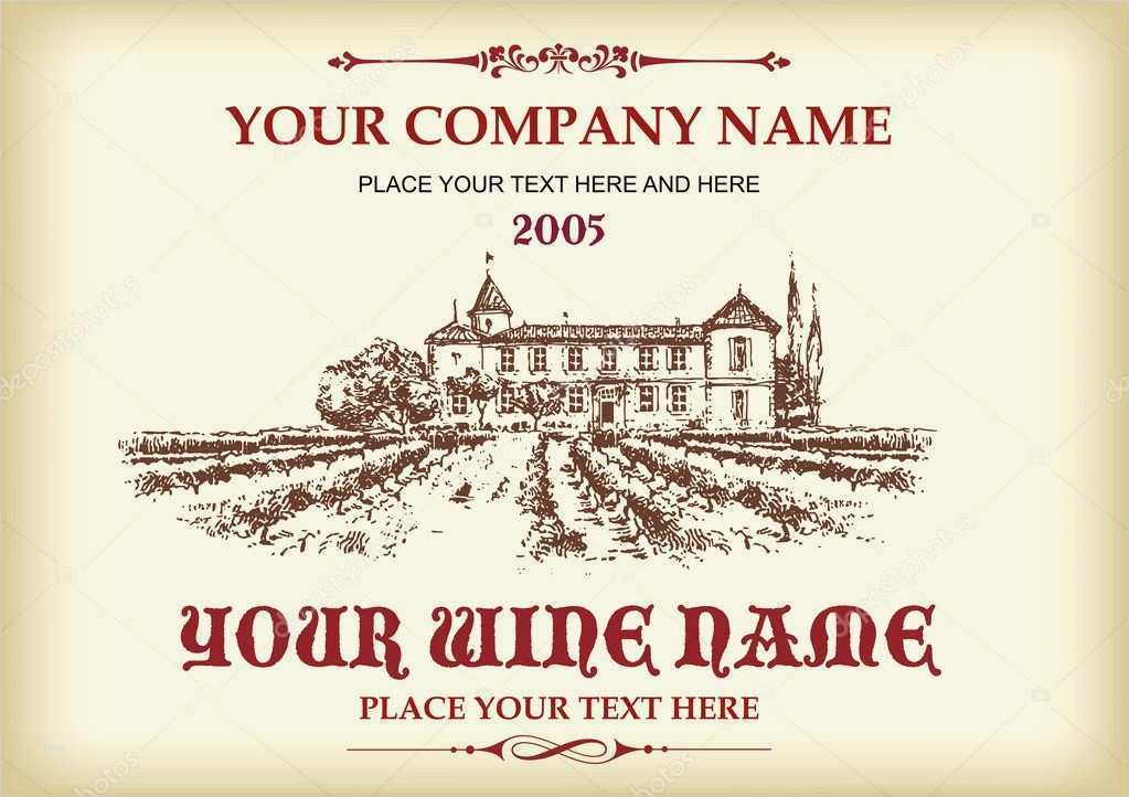 Weinetikett Vorlage Angenehm Weinetikett — Stockvektor © Upstudio