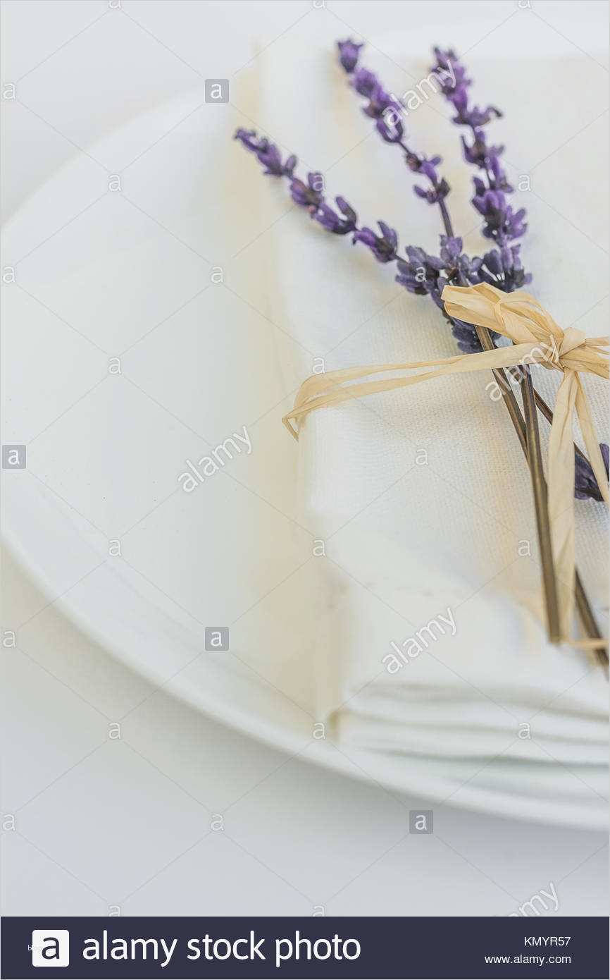 Weiße Spediteurbescheinigung Vorlage Hübsch Weiße Platte Leinen Servietten Gebunden Mit Garn Lavendel