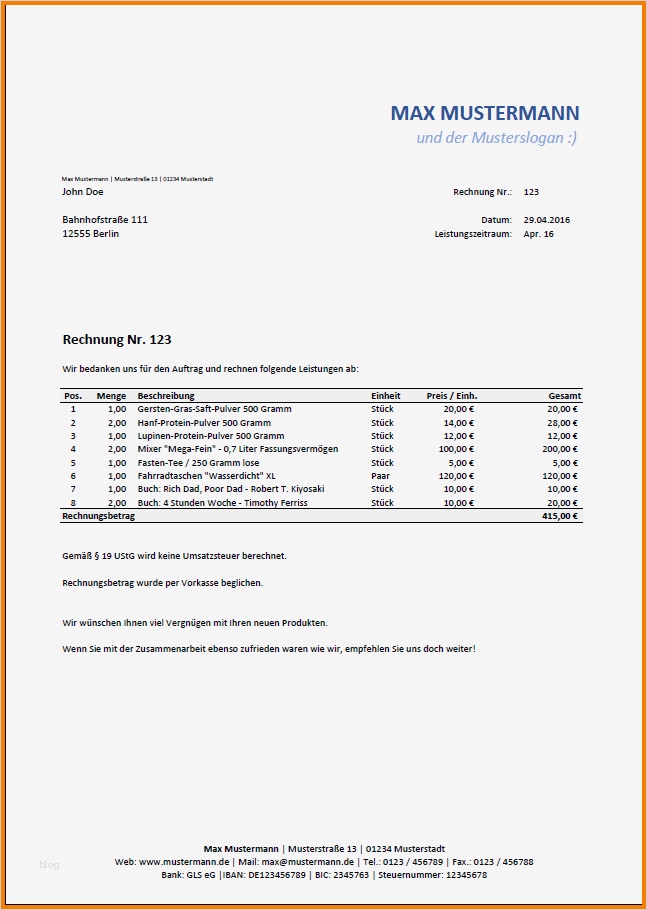 Weiterbelastung Rechnung Vorlage Inspiration 12 Vorlage Rechnung Kleinunternehmer
