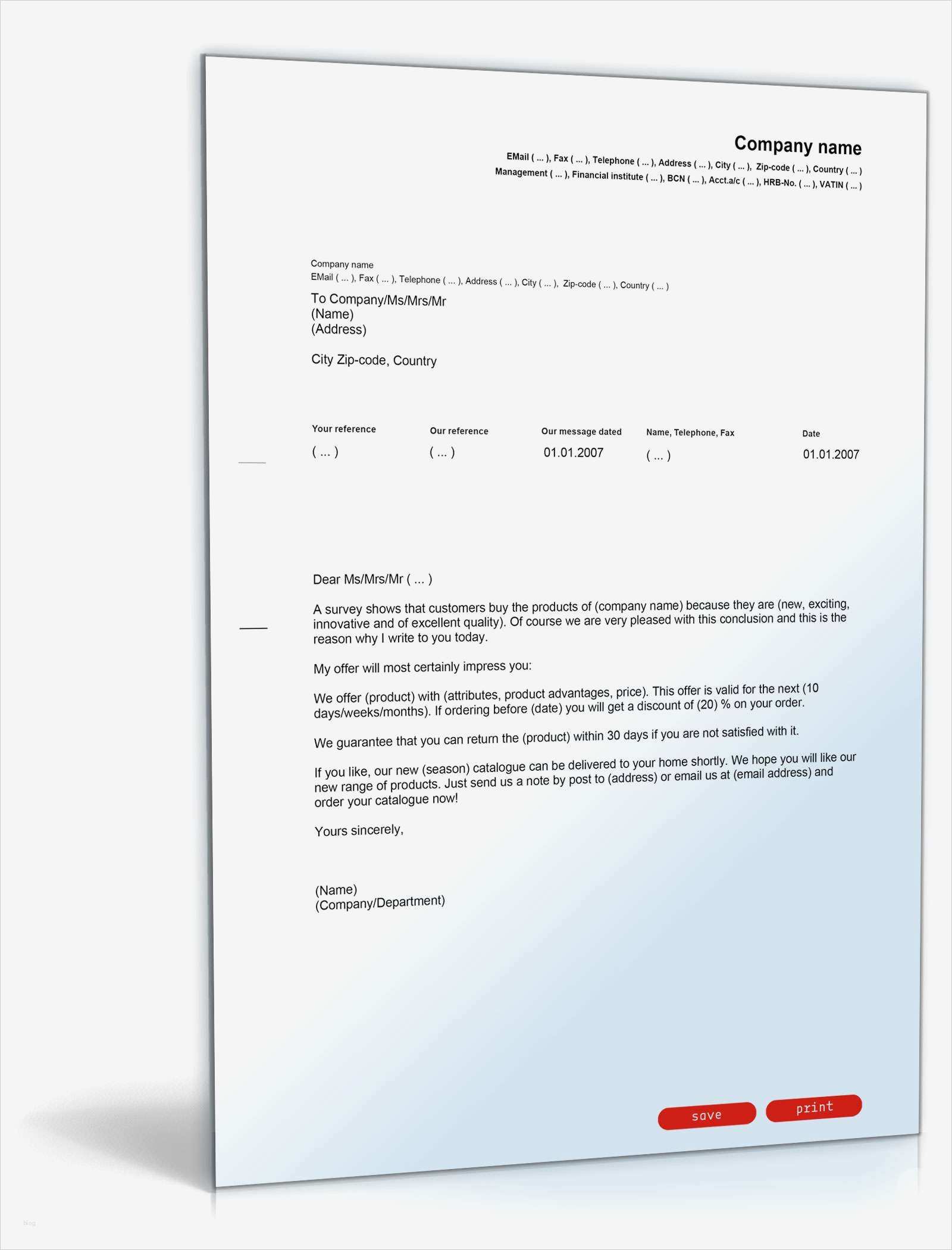 Werbebrief Vorlage Word Erstaunlich Werbebrief Englisch Deutsch Muster Vorlage Zum Download